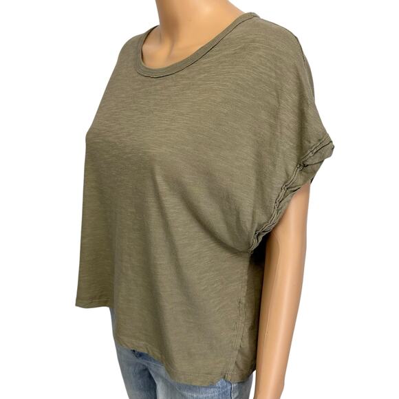 Free People You Rock Tee in Washed Army Green Size S - Picture 6 of 13